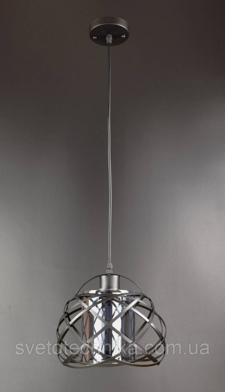 Светильник 11532 потолочный подвесной лофт на одну лампу е27 плафон стекло черный - фото 2 - id-p1085911107