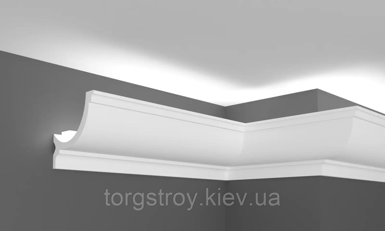 Стельовий Карниз гладкий поліуретановий P957, довжина 2,00 м, фото 1
