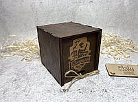 Стакан для віскі з гравіюванням "БУХЛЯ" 290 мл у дерев'яній коробці "Бухххіндор" (палісандр), фото 5