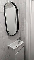 Овальное зеркало в металлической раме, овал черный в ванную 80х40, 100х50 и 120х60 см