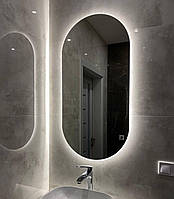 Овальное зеркало без рамы с подсветкой. Зеркало безрамное в ванную, влагостойкое с фоновой подсветкой