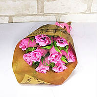 Букет із цукерок Троянди 9 рожеві крафт