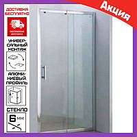 Душові двері 155 см у нішу двері розсувні Artex EX-140 скло прозоре/ душові двері в нішу 1550 мм