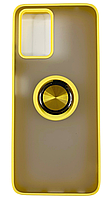 TPU чехол накладка Matte Ring Magnit для ZTE Blade V30 Vita (на зте блейд в30 вита) желтый