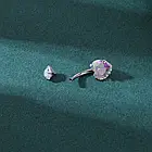 Сережки для пірсингу банан 1.6*10 мм, 2 сердечка, внутрішня різь, фото 4