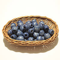 Дерев'яні намистини 20мм, дірка 7мм (50шт в упаковці) джинсового кольору