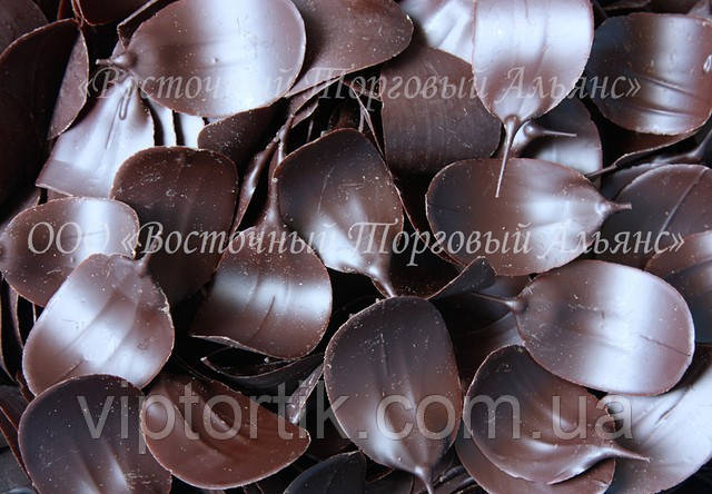Посипки із шоколаду — Листя темні — 1 кг, фото 1