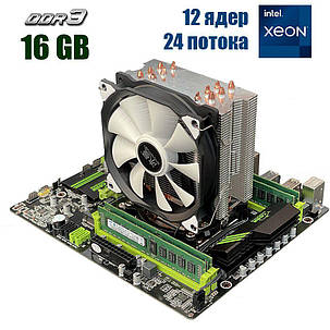 Комплект: Материнська плата JINGSHA X79 + Intel Xeon E5-2697 v2 (12 (24) ядер по 2.7-3.5 GHz) + 16 GB DDR3 +, фото 1