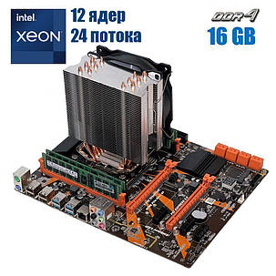 Комплект: Материнська плата Kllisre X99 + Intel Xeon E5-2680 v3 (12 (24) ядер по 2.5 - 3.3 GHz) + 16 GB DDR4 +, фото 1