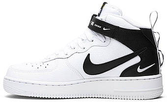 Кросівки Nike Air Force 1 Mid Utility White Black - 804609-103, фото 2