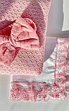 Конверт - ковдра з мереживним куточком демісезонний для виписки з пологового будинку Казка 85х85 см Lari Рожевий, фото 3