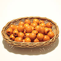 Дерев'яні намистини 20мм, дірка 7мм (50шт в упаковці) помаранчевого кольору