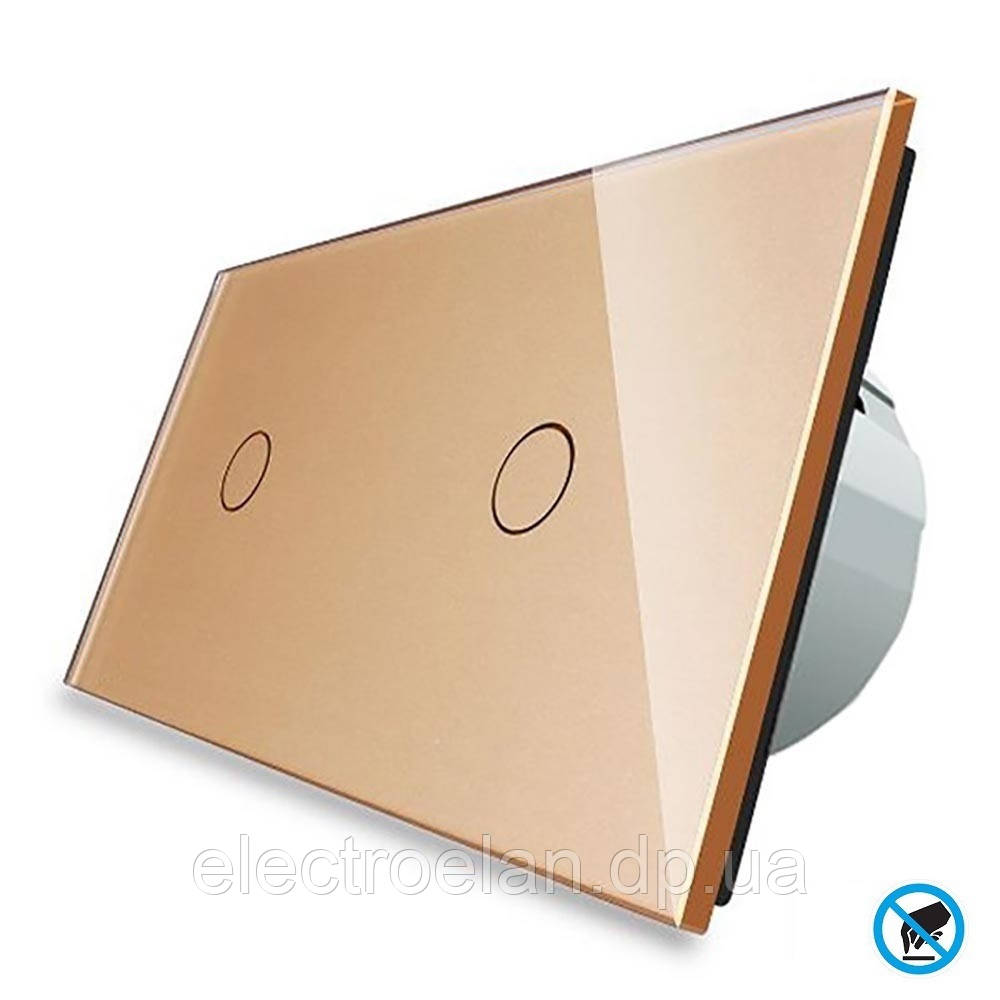 Безконтактний вимикач Livolo 1-1 золотий скло (VL-C701/C701-PRO-13)