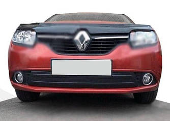 Зимова нижня накладка на решітку (2013-2015) Глянцева для Renault Logan II рр від VLF комп.