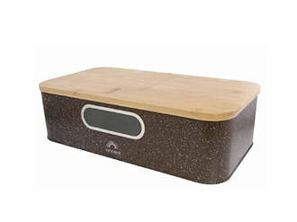 Хлібниця металева з кришкою з бамбуку 42,5x23x12,5см VC-1235 ТМ VINCENT BP