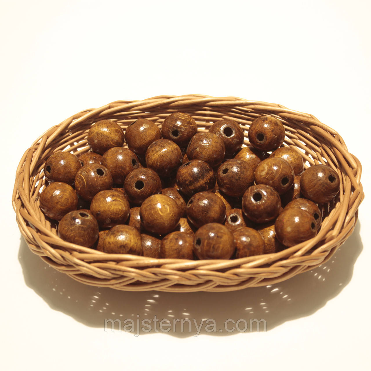 Дерев'яні намистини 20мм (50шт в упаковці) світло-коричневого кольору