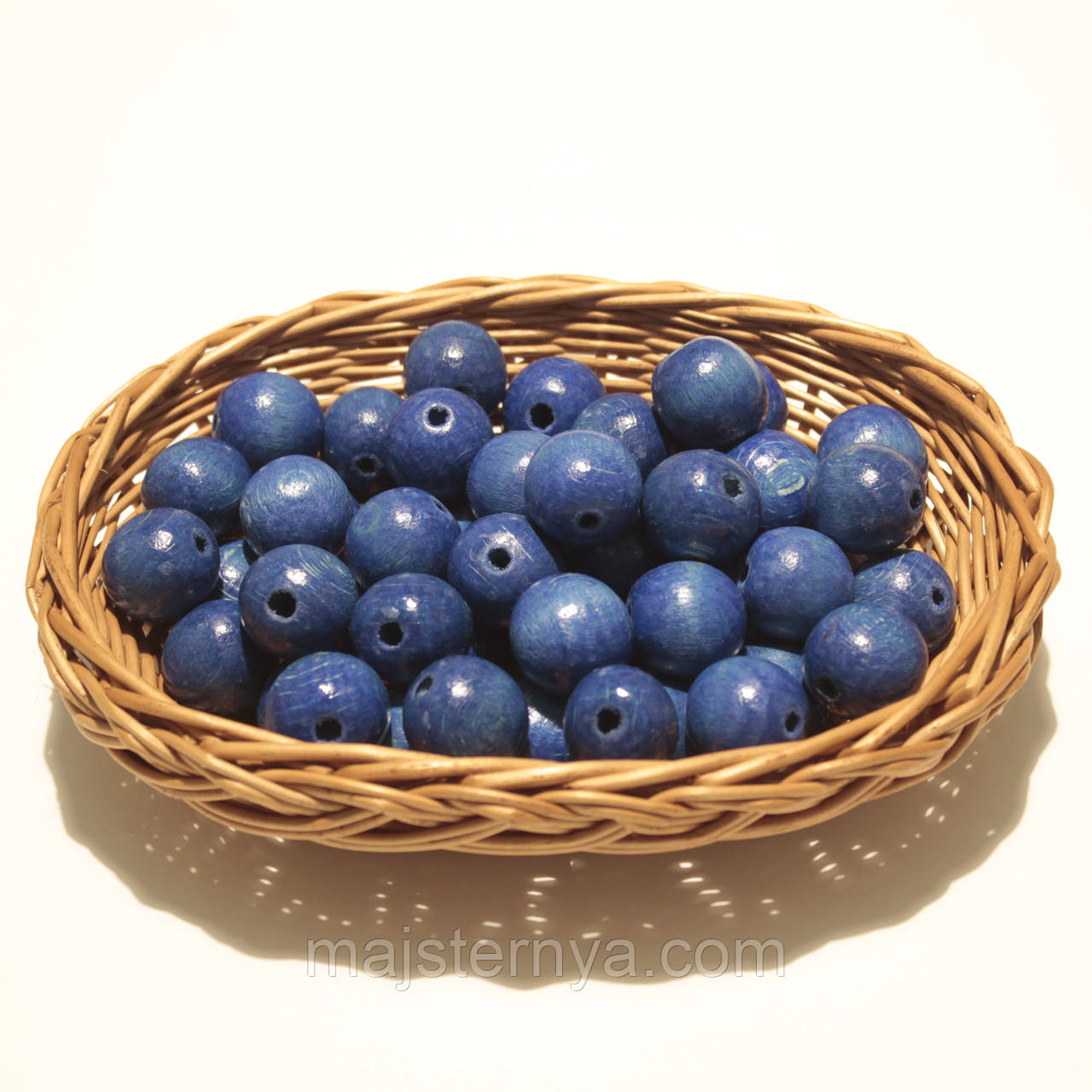 Дерев'яні намистини 20мм (50шт в упаковці) джинсового кольору