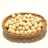 Дерев'яні намистини 16мм (100шт в упаковці) зі світлого бука покриті лаком