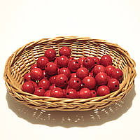 Бусини дерев'яні 18мм (дерев'яні намистини 50шт в уп) червоні