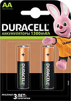 Аккумуляторные батарейки AA Duracell Recharge 1300 мАч 2 шт перезаряжаемые пальчиковые аккумуляторы АА дюрасел