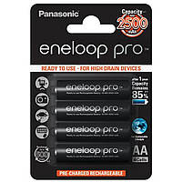 Аккумуляторные батарейки AA Panasonic eneloop Pro 2500 мАч 4 шт перезаряжаемые пальчиковые аккумуляторы АА