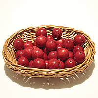 Бусини дерев'яні 23мм (30шт в уп) червоні