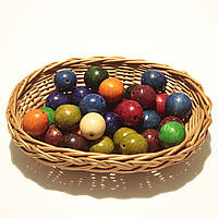 Бусини дерев'яні 23мм (30шт в уп) різнокольорові