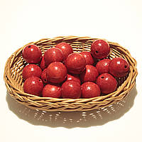 Дерев'яні намистини 30мм (20шт в упаковці) червоного кольору