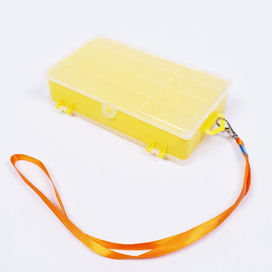 Коробка для снастей, приманок, воблерів двостороння зі шнурком, органайзер для силіконових приманок, фото 1