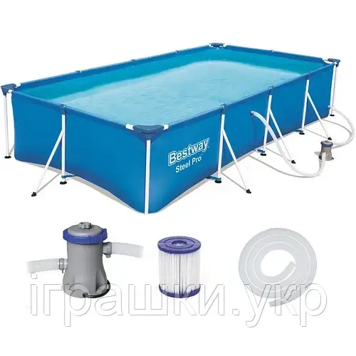 Каркасний басейн Bestway 56424, 300 х 211 х 81 см, фільтр-насос