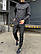 Спортивний костюм чорний чоловічий чоловічий Baza | Чоловічий спортивний костюм весняний осінній RA 5957, фото 4