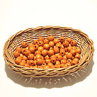 Дерев'яні намистини 12мм (100шт в упаковці) помаранчевого кольору