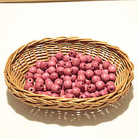 Дерев'яні намистини 12мм (100шт в упаковці) малинового кольору