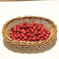 Дерев'яні намистини 12мм (100шт в упаковці) червоного кольору