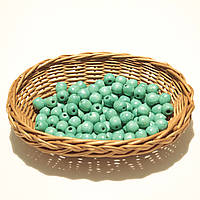 Дерев'яні намистини 12мм (100шт в упаковці) бірюзового кольору