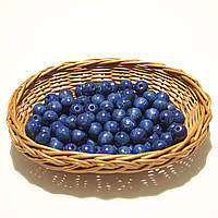 Дерев'яні намистини 13мм (100шт в упаковці) яскраво синього кольору