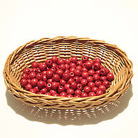 Намистини дерев'яні 11мм (100шт в уп) червоного кольору