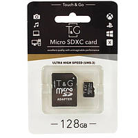 Карта пам'яті micro SDXC (SDH-3) T&G 128 ГБ Сlass 10 (с адаптером)