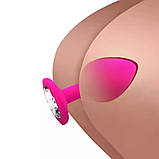 Силиконовая анальная пробка с кристалом, фото 2