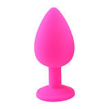 Силиконовая анальная пробка с кристалом, фото 3