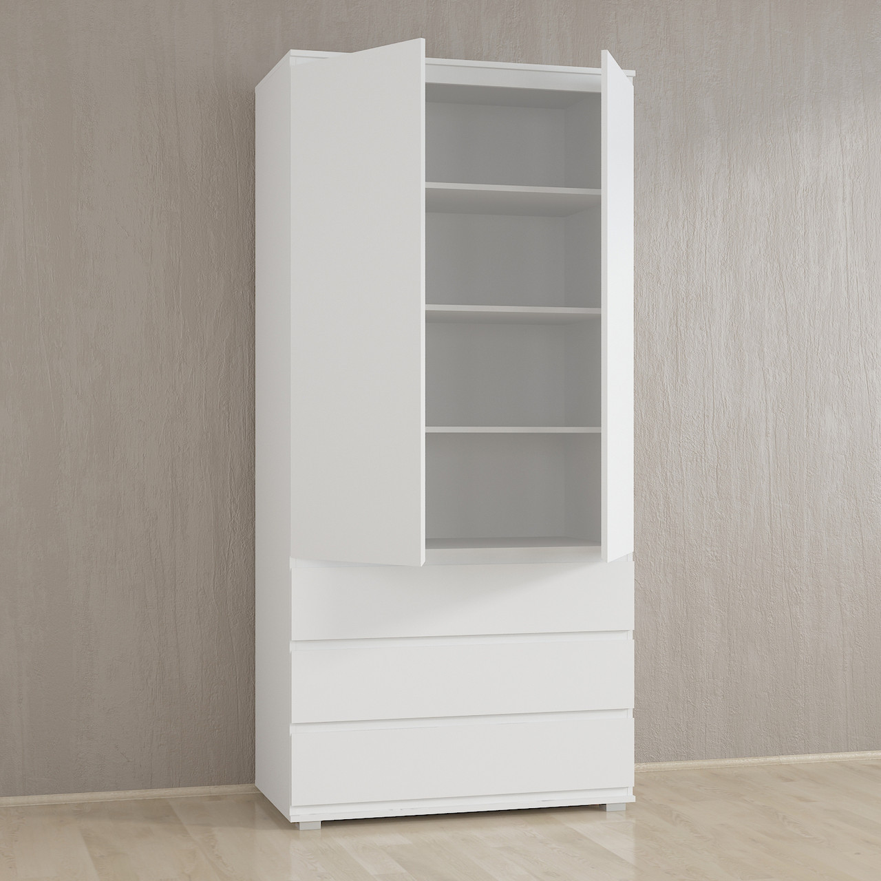 Шкаф для Одежды и Вещей MebelProff Р-1,шкаф Распашной с Выдвижными ...