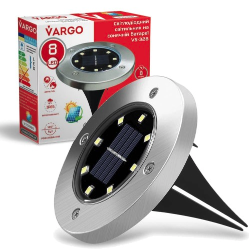 LED світильник на сонячній батареї VARGO 8LED (VS-701328)