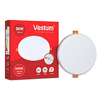 LED светильник Vestum круг "без рамки" 36W 4100К 1-VS-5509