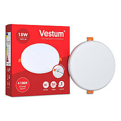 LED світильник Vestum коло "без рамки" 18W 4100К 1-VS-5512