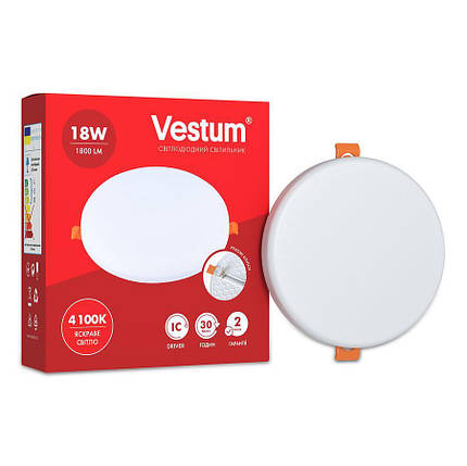 LED світильник Vestum коло "без рамки" 18W 4100К 1-VS-5512, фото 1