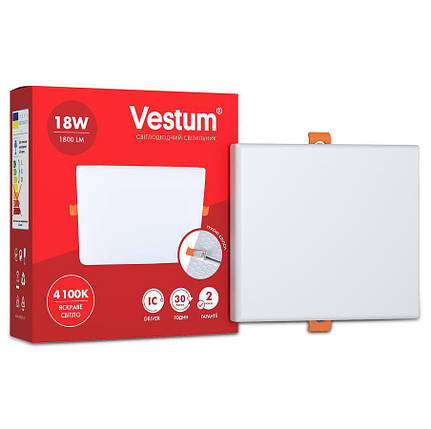 LED світильник Vestum квадрат "без рамки" 16W 4100К 1-VS-5513, фото 1