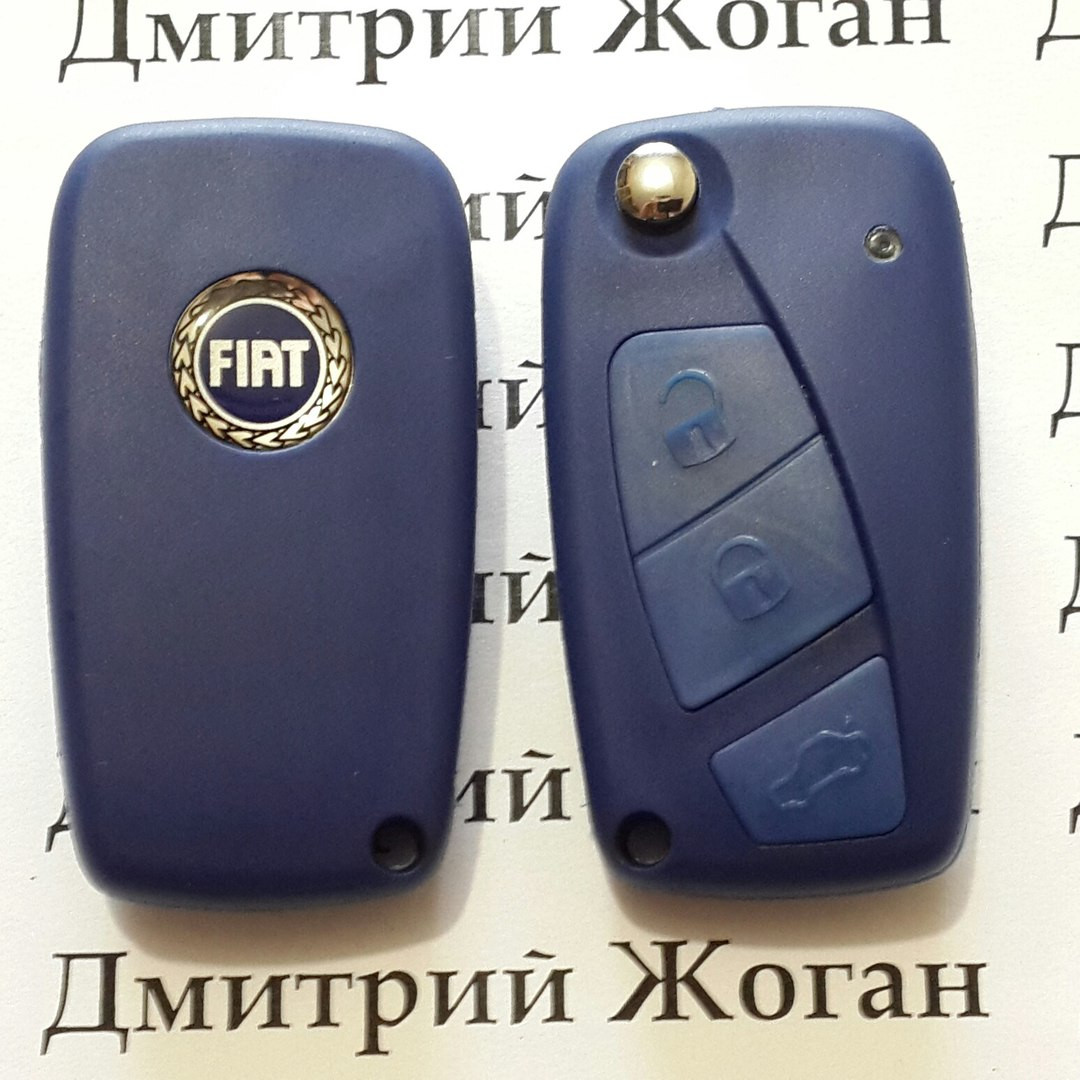 Корпус выкидного ключа для FIAT Stilo, Grande, Puntо 3 - кнопки, с лезвием SIP22, крепление батареи сбоку - фото 1 - id-p36161194