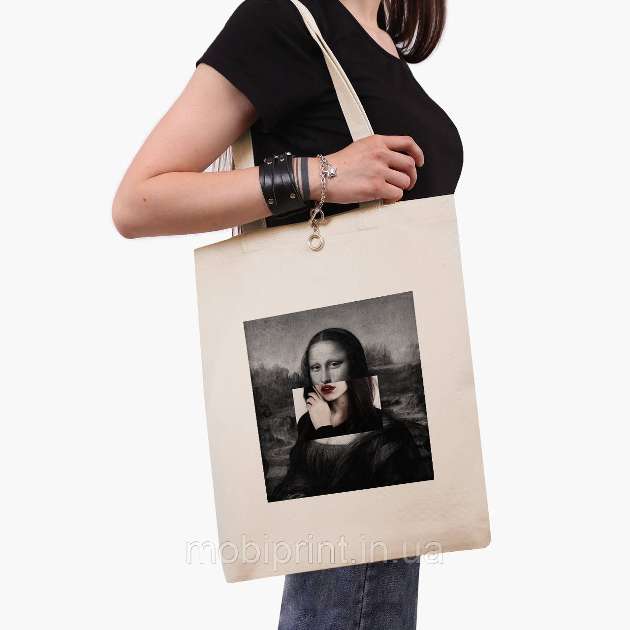 Еко сумка Ренесанс Мона Ліза "Джоконда» (Mona Lisa La Gioconda) (9227-1202-BG) бежева класік саржа