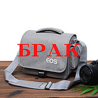БРАК Сумка для фотоаппарата противоударная Canon EOS + дождевик, серый цвет ( код: IBF038S-1 )