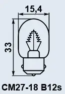 Лампа самолетная СМ-27-18 B12s